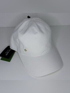 kate spade Cream Baseball Cap with Gold Accent